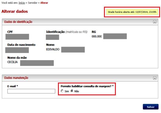 Observação: A inclusão e a manutenção do cadastro de Servidores é de responsabilidade do Órgão a que o Servidor está vinculado.