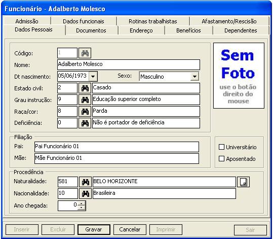 INFORMAÇÕES DO FUNCIONÁRIO As informações do funcionário devem constar na RAIS de todas as empresas nas quais ele esteve vinculado durante o ano.