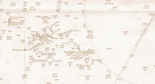 Fig. 2 Levantamentos Hidrográficos efectuados no Arquipélago dos Açores () S.