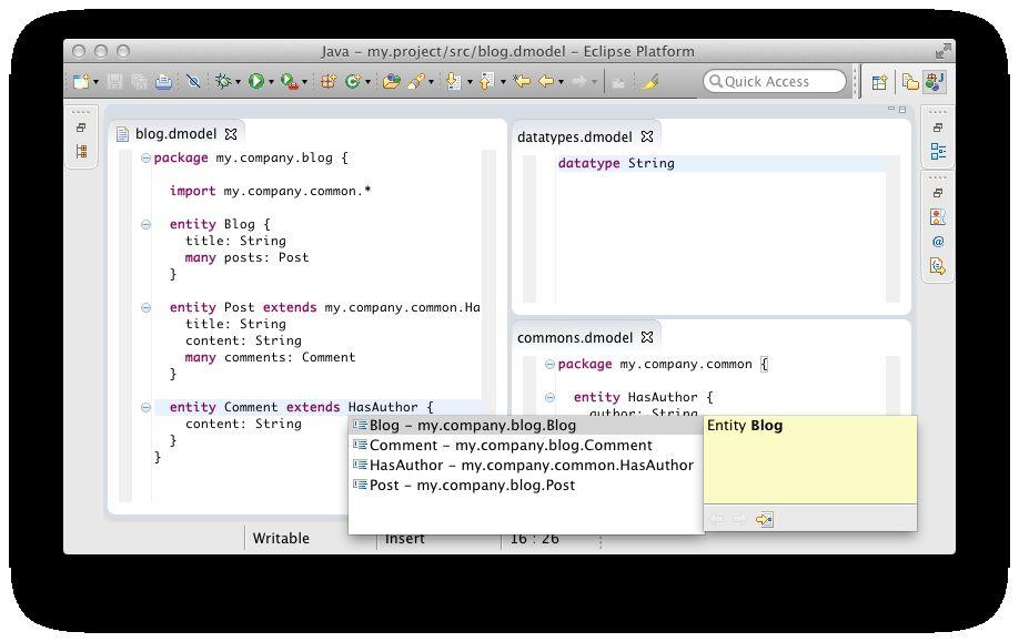 implementadas como editores Eclipse/InteliJ/Web que provém: Validação sintática