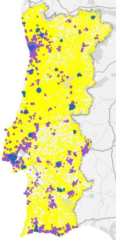 Postos de Transformação de MT/BT por Zona de Qualidade de Serviço Portugal continental O RQS estabelece as seguintes zonas da qualidade de serviço: