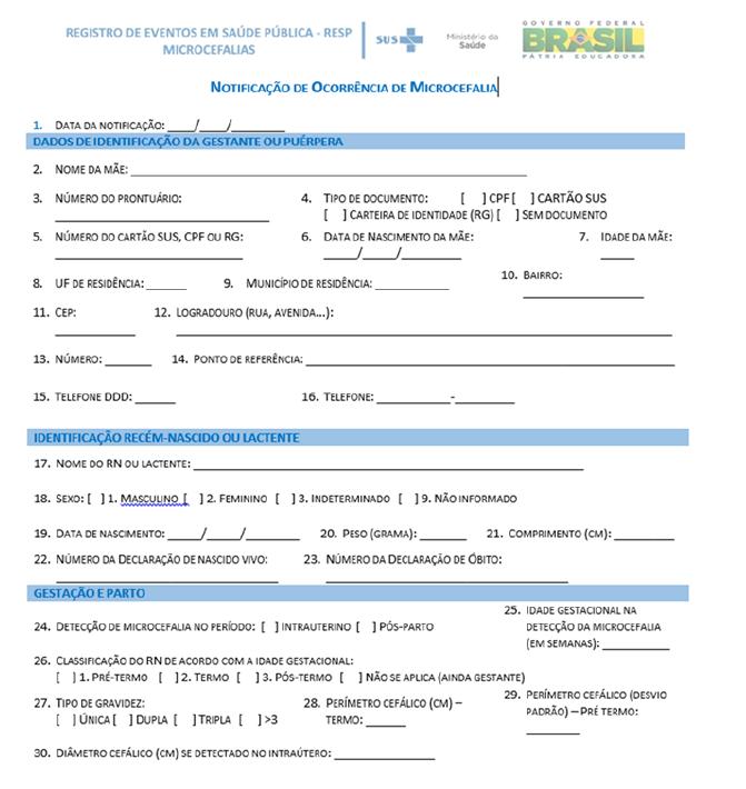 RESP: Registro de Eventos em Saúde Pública RESP Microcefalias