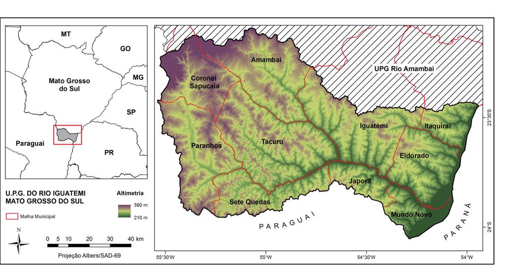 Embrapa Informática Agropecuária/INPE, p. 460-464 2. Material e Métodos A UPG do Rio Iguatemi engloba a bacia hidrográfica que leva este mesmo nome, com uma área de 10.
