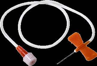 Embalado individualmente em Papel Grau Cirúrgico e filme termoplástico. Sistema de retração da agulha após o uso, evitando acidente com perfurocortante.