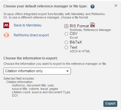 Exportação de referências do