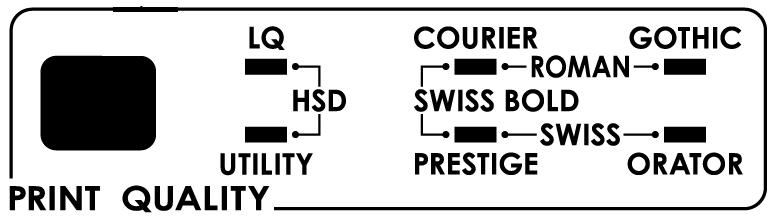 Qualidade de impressão Importante! As configurações do painel frontal para a qualidade de impressão e a densidade horizontal dos caracteres são normalmente anuladas por comandos de software.