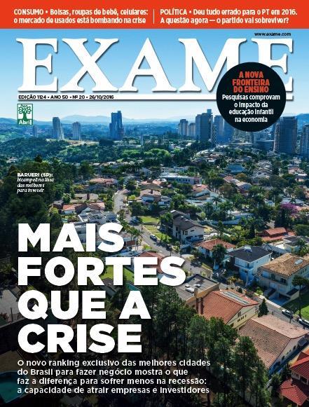 ESPECIAIS MELHORES CIDADES EXAME revela quais as melhores cidades brasileiras do ponto de vista