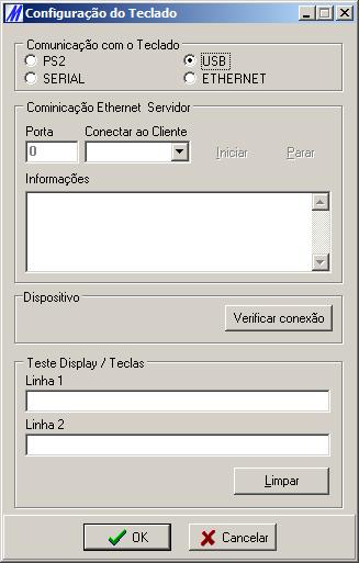 Clique em <Configurar dispositivo...>. Selecione a opção [USB] e clique em <OK>.