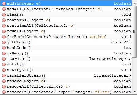 8 Estruturas de Dados Árvores / Conjunto - Set Métodos Principais: add => adiciona elemento clear
