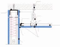 Teto Knauf D112 Unidirecional Teto Knauf D112 Unidirecional 1 - Locação das guias de teto nas paredes 2 - Marcação da posição das guias de teto Corte vertical - Teto D112 Unidirecional - encontro com