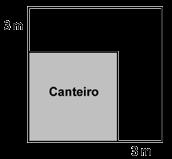 (M120175A9) José planta alface em um canteiro quadrado. Ele verificou que, se aumentasse 3 m nas duas dimensões, como mostra a figura abaixo, a área plantada passaria a ter 64 m 2.