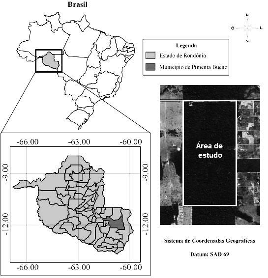 1 Local do estudo A área do presente estudo localiza-se no município de Pimenta Bueno/RO, nomeado como Parque Natural Municipal de Pimenta Bueno em 16 de Junho de 1993, pelo decreto n 963/GP/93
