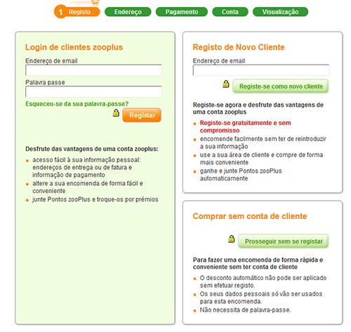 4) Submeter uma encomenda Sugerimos que todos os clientes escolham uma palavra-passe pessoal quando se