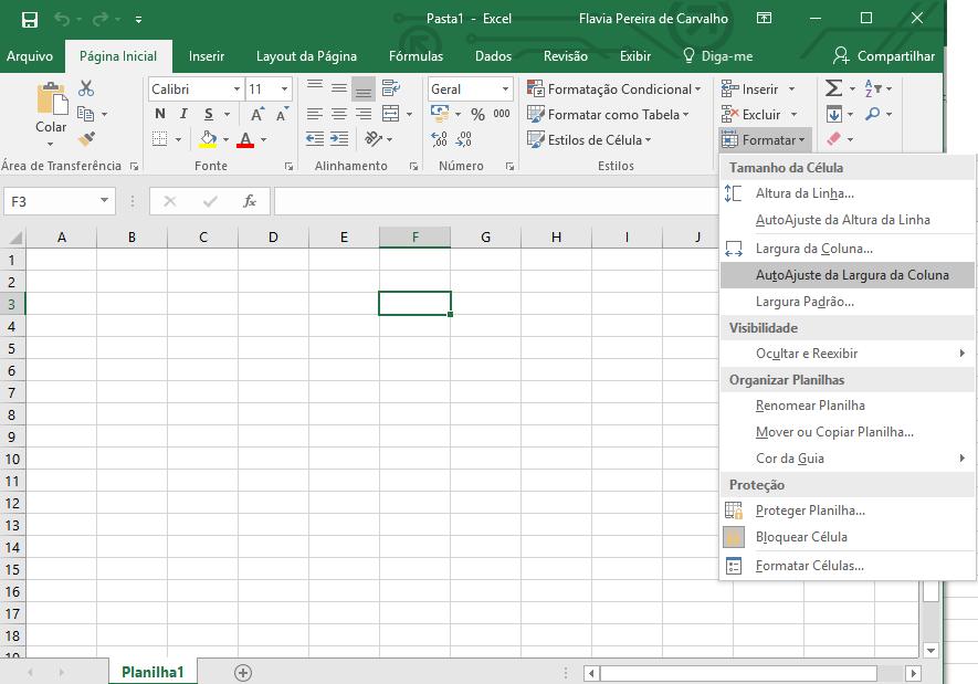 6. ALARGANDO COLUNAS O Excel oferece muitas alternativas para alterar a largura das colunas.