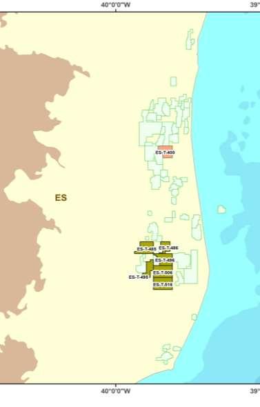 Contratos de Concessão Onshore no Estado do Espírito Santo 7 Blocos exploratórios 3 Planos de Avaliação de descoberta em