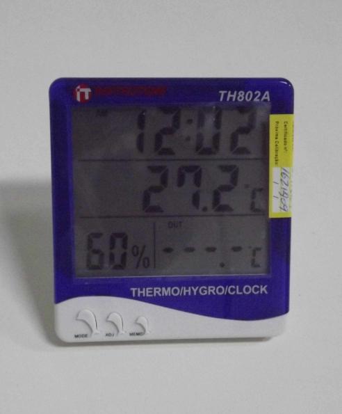 Termo-higrômetro: utilizado para medir a temperatura e a unidade relativa do Fonte: Romário Portugal, LabPrev-UFS