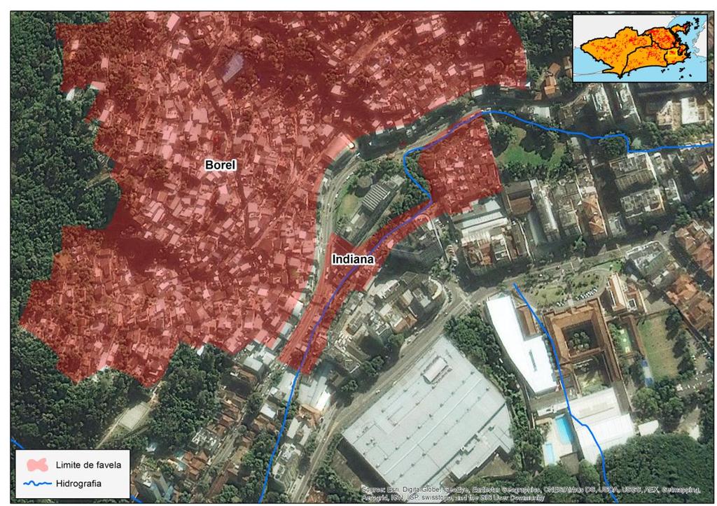 88 Os mapas abaixo exemplificam duas áreas mencionadas nessa matéria do Jornal O Globo, as favelas da Indiana e da Vila Autódromo, que foram consideradas como áreas de