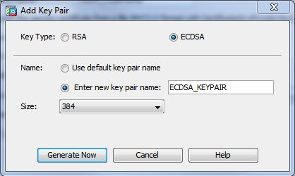 chaves. ASA(config)# crypto key generate ecdsa label ECDSA_KEYPAIR noconfirm CLI: 2.