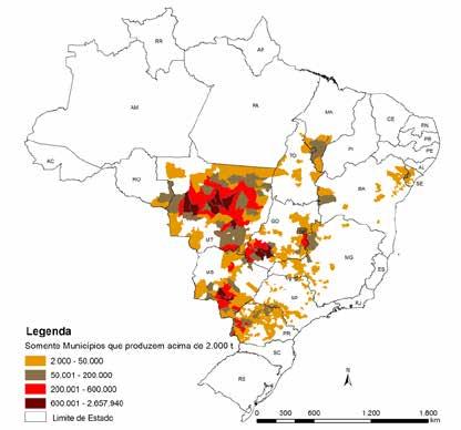 Figura 42 Mapa da produção agrícola Milho segunda safra Fonte: Conab/IBGE.