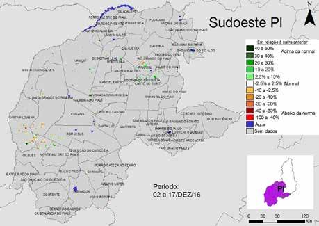Excesso de cobertura de nuvens, no período do monitoramento, dificultou a obtenção de dados de satélites para plena cobertura das áreas agrícolas no Leste do Tocantins.