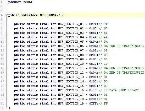 69 Figura 4.9: Atributo MCS_COMMAND No mesmo formato que este atributo deve ser enviado pelo T.