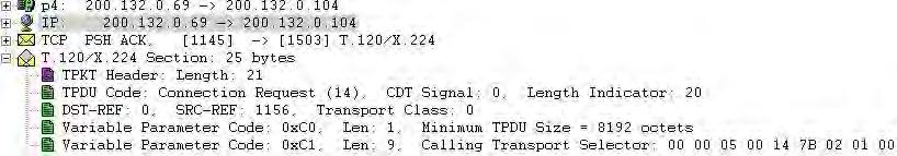 127 lite deve interceptar o pacote, analisá-lo e, em seguida, responder através de um TPDU Connection Confirm.