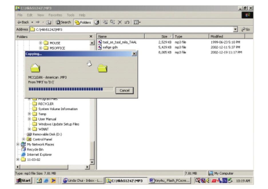 Transferência de dados Uso do Gerenciador de Arquivos ou do Windows Explorer para lidar com seus arquivos MP3 e outros: 1 Inicie o Gerenciador de Arquivos ou o Windows Explorer para acessar seus