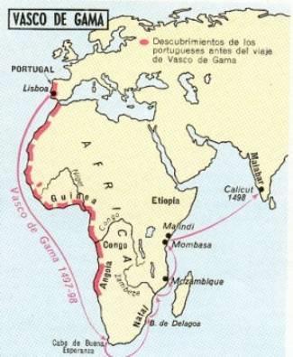 QUESTÃO 11 OBSERVE o mapa, a seguir, que retrata a viagem de Vasco da Gama para a Índia. Disponível em:< http://www.profesorenlinea.cl/imagenbiografias/dagama01.jpg >Acesso em: 16 abr.