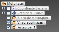 Para a montagem das outras peças é interessante que o bloco não esteja visível para facilitar a visualização.