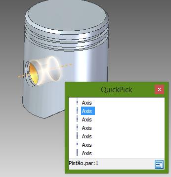Clique sobre a face cilíndrica do furo do pistão.
