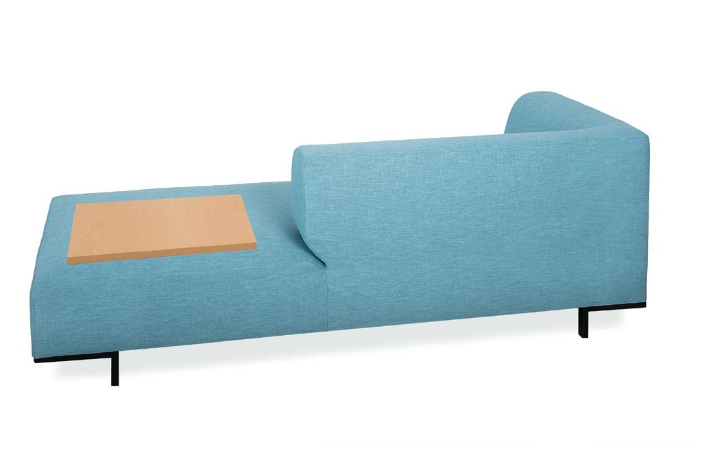 CHAISE LONGUE w/ TABLE Guest Collection ms contract ms design team 1 12 GU05 UPHOLSTERY ESTOFO TAPISSERIE TAPICERÍA: F14 - HOPPER
