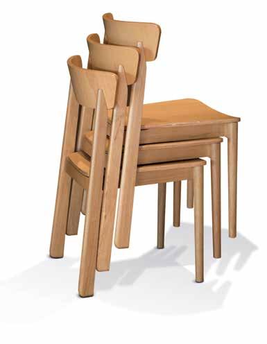 The light-colered wood of the Kyoto furniture is highlighted by the modern colors of the Kyoto chair, with the the option of upholsterd seat and