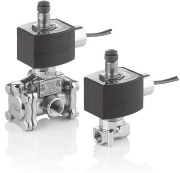 Vávulas Solenoi Low Power a / vias; / vias (NF / Universal); / e / vias (Simples/Duplo Solenoi) / vias (Centro aberto/centro fechado) PRSNTÇÃO Válvulas solenoi robustas, senvolvidas para alta