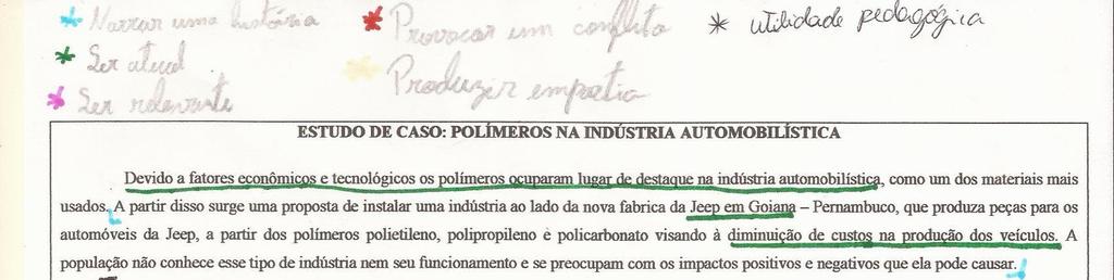 Figura 2: Identificação do trecho que caracteriza o caso como atual, produto classificado como satisfatório.