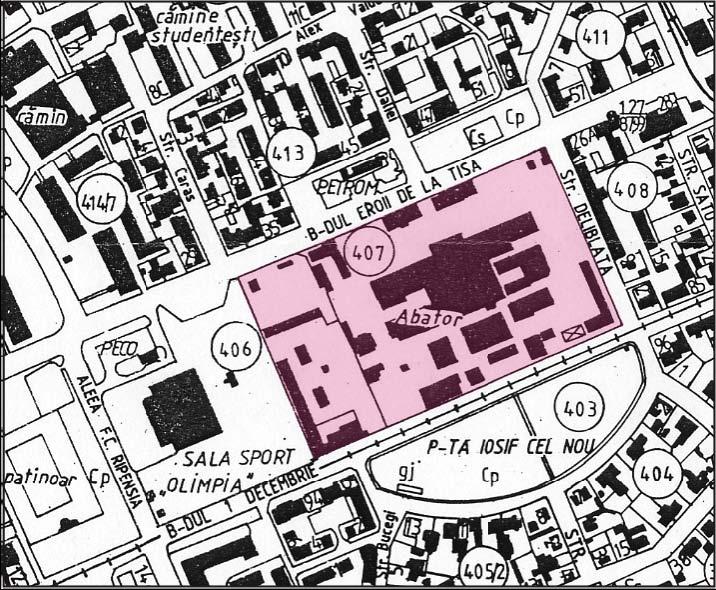 N Fontes documentais: - P.U.Z. Timizoara Plaza Center et outos estudos élaborados par S.C. Subcontrol S.R.L.