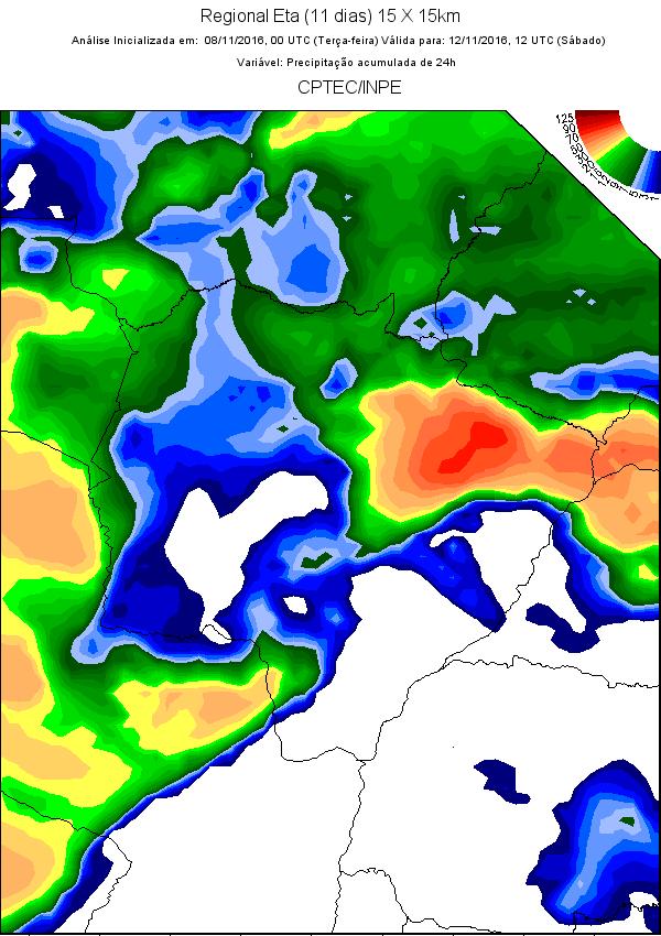 br/ Previsão do tempo para o Mato Grosso do Sul De acordo com o modelo