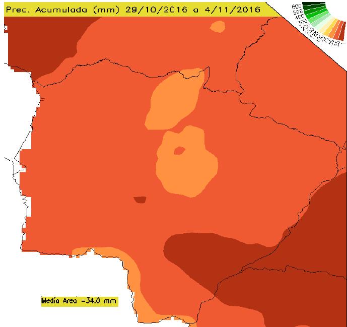 mm Figura 1: Precipitação acumulada em Mato Grosso do Sul de 24/10 a 28/10/2016 respectivamente. Fonte: clima1.cptec.inpe.