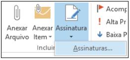 ADICIONAR UMA ASSINATURA DE E-MAIL ÀS MENSAGENS Você pode criar assinaturas personalizadas para suas mensagens de e-mail que incluem texto, imagens, seu Cartão de Visita Eletrônico (Cartão de Visita