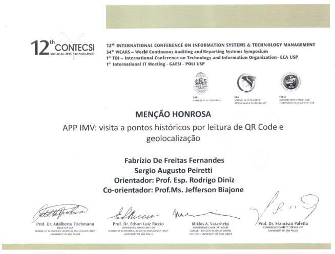 a iniciativa Morada de Heróis tornou-se o projeto de Iniciação científica Morada de Heróis pertencente ao curso superior de tecnologia em ADS da Fatec de Itapetininga.