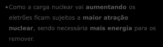 aumenta o número de níveis de energia, n, aumenta a energia dos eletrões