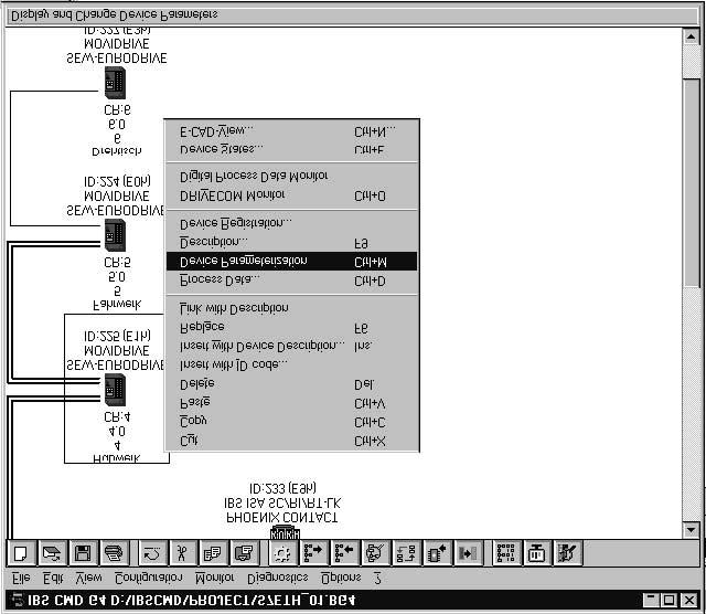 Figura 62: Ajuste da ferramenta CMD para o estado "MONITORIZAÇÃO" 379AXX Clique no controlador para o qual deseja estabelecer a