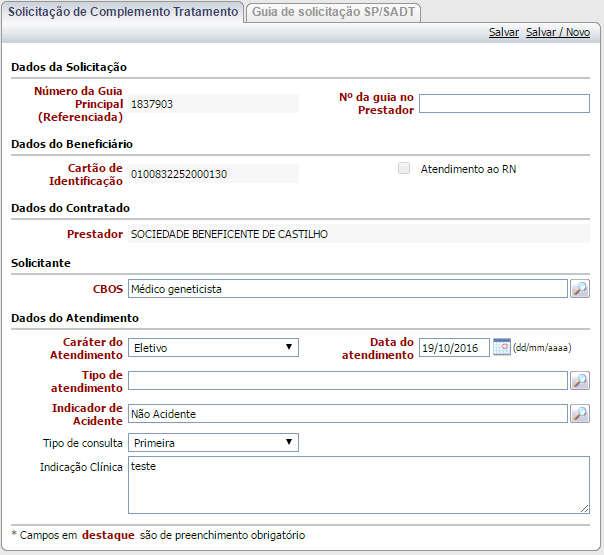 9 10 11 12 Figura 39 CAMPO OBSERVAÇÃO Figura 39 9 Número da guia atribuída pelo Prestador; 10 Especialidade do médico solicitante; CARÁTER DO ATENDIMENTO: - ELETIVO: Para os procedimentos