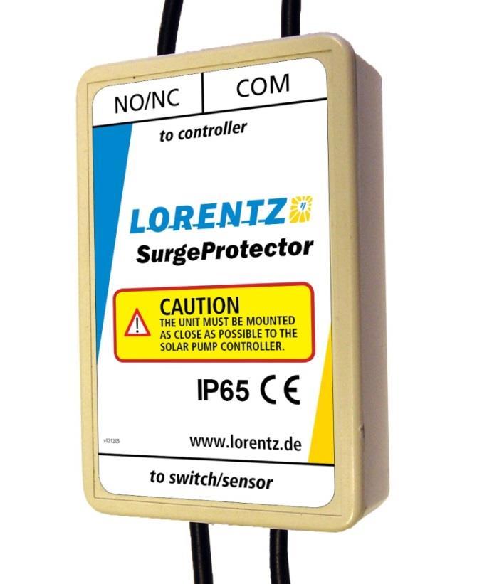 V140211 Surge Protector Device to Protect LORENTZ Pump Accessories from Voltage Spikes ORDER INFORMATION Item no.