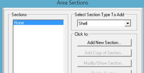 Properties, Area Sections.