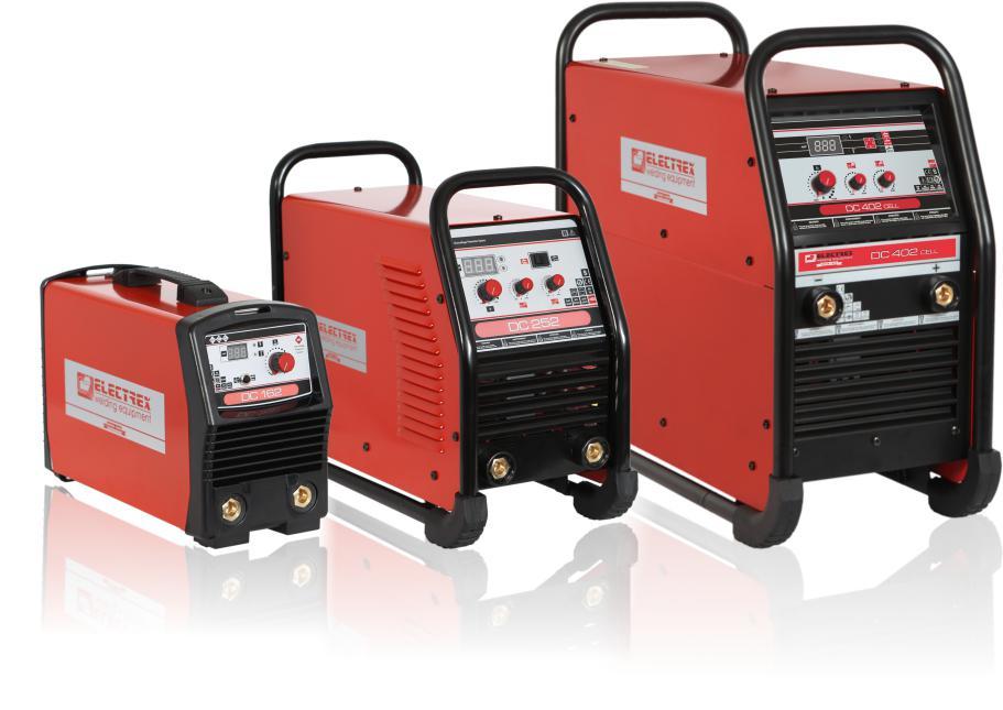 MM / TIG INERTER DC MM LIFTIG DC DC 162 DC 202 DC 252 DC 322 DC 402 CELL MM welding inverters (coated electrodes) and LIFTIG (contact arc ignition) processes.