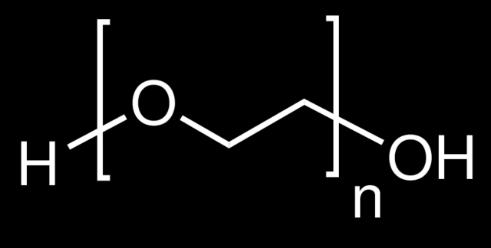 3.1. Polietileno-Glicol O polietileno-glicol (fórmula molecular HO(CH 2 CH 2 O) n H) é um polímero que por ter inúmeras aplicações na industria (como por exemplo na produção de adesivos,