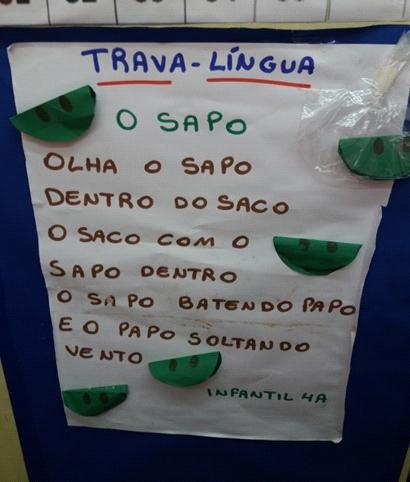 INFANTIL 4A - MANHÃ PROFESSORA: CYBELE NERI SEQUÊNCIA DIDÁTICA TRAVA-LÍNGUA O s t r a v a - l í n g u a s d e v e m s e r interpretados como meio de comunicação