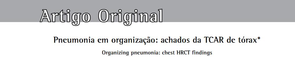 SHI - Etiologia Inflamatória Pneumonia em