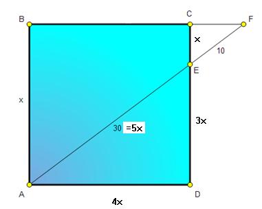 proporcionais a 1 e 3. Daí, x = 6 Como o lado AB = 4x = 24 cm 25) O ângulo entre as retas AC e BD é 90 graus.
