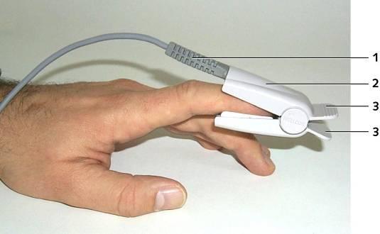 modo que o lado do cabo/da tomada do sensor esteja do lado da unha do dedo. O sensor pode ficar no máx.